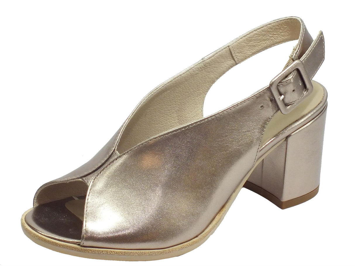 Nero Giardini NeroGiardini E012271D Oxigen Bronzo Sandali Donna tacco alto pelle fibia caviglia Bronzo