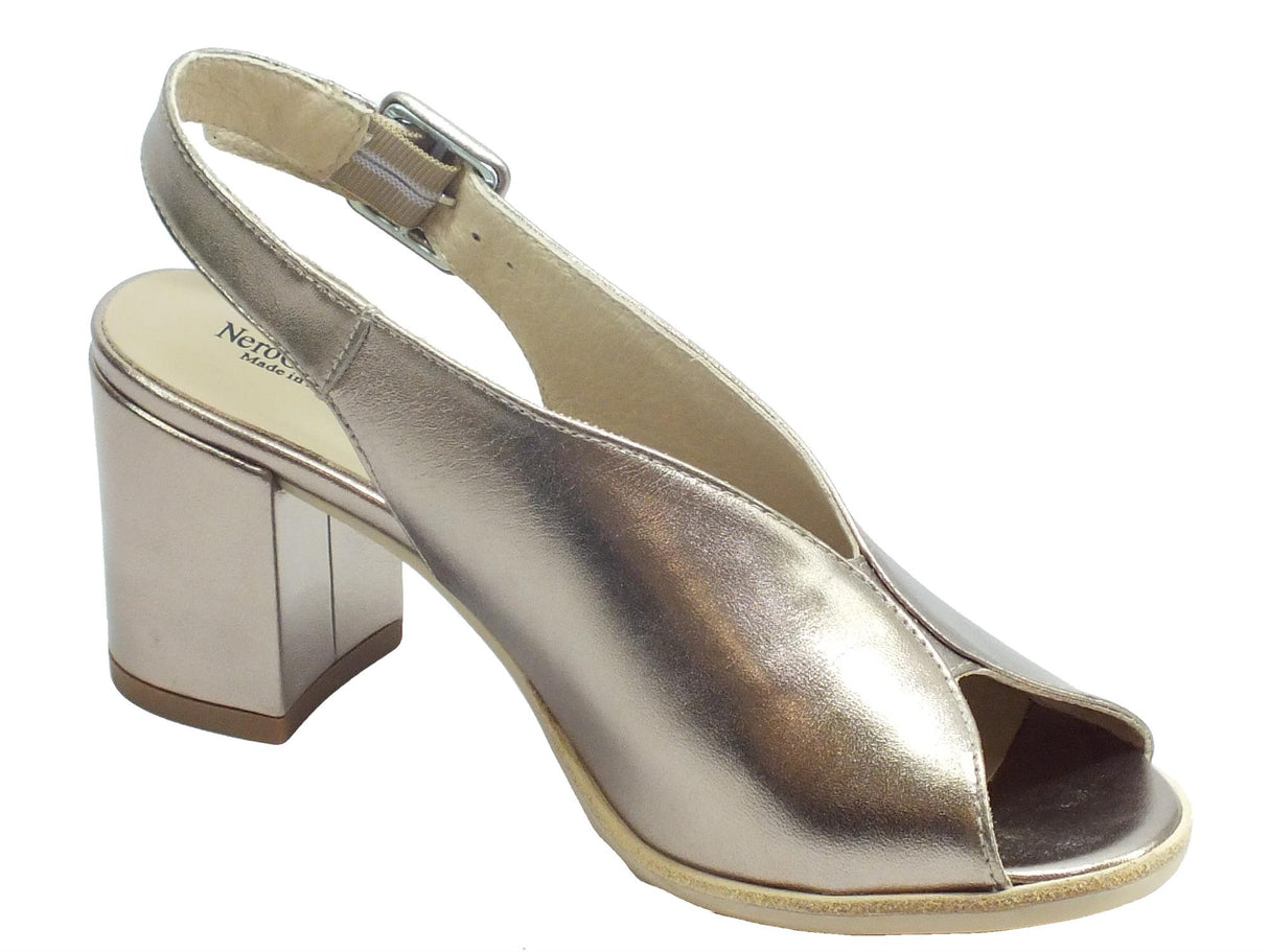 Nero Giardini NeroGiardini E012271D Oxigen Bronzo Sandali Donna tacco alto pelle fibia caviglia Bronzo