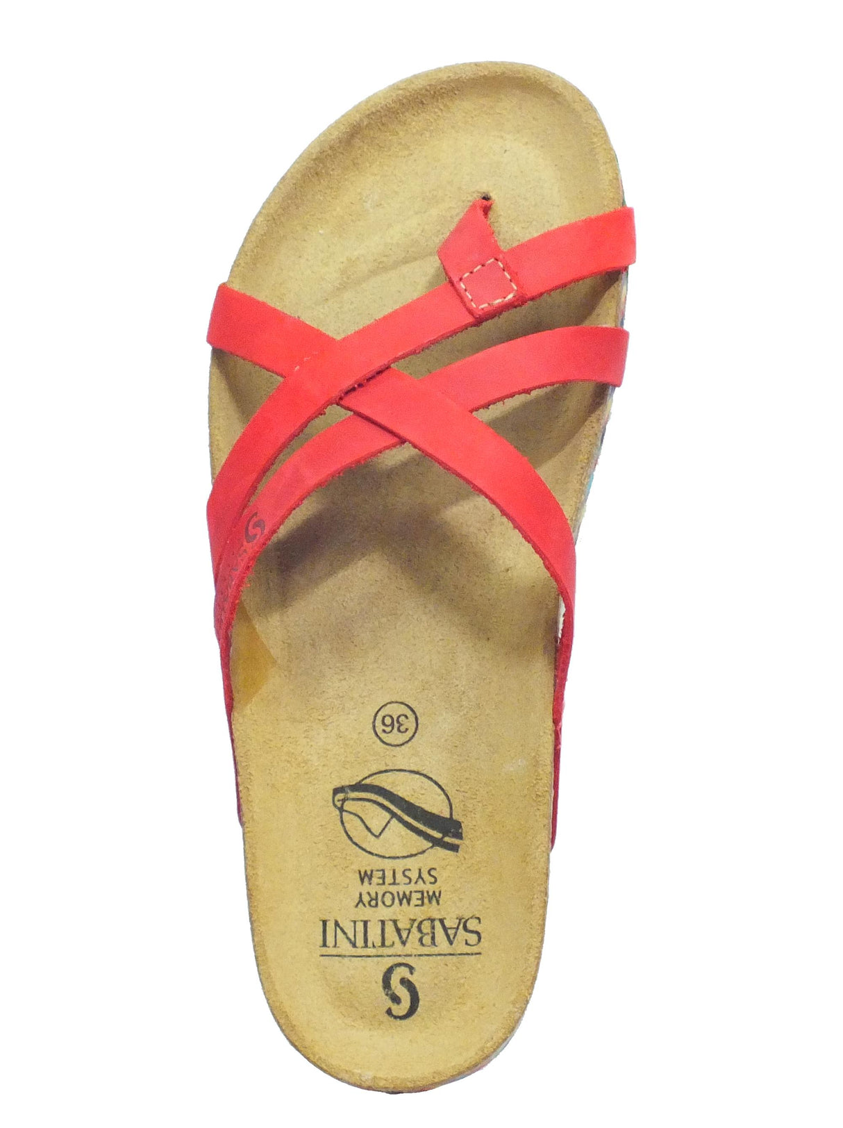 Sabatini Sabatini 4201 Crazy Rosso M. Emanuela Infradito per Donna in nabuk zeppa multicolore Crazy Rosso