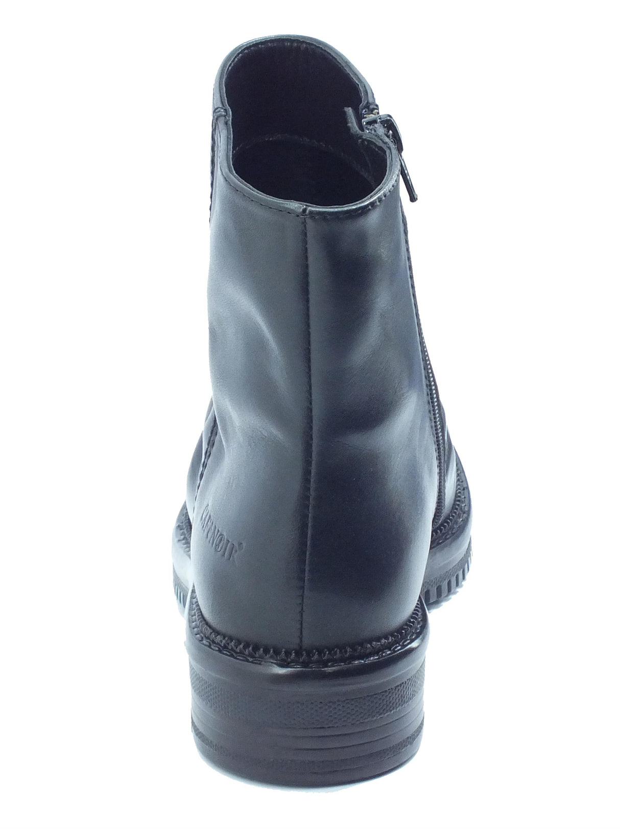 CafèNoir CafèNOIR FFE141 Nero Scarponcini per Donna in pelle arricciata con lampo Nero