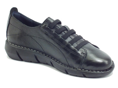 Cinzia Soft Cinzia Soft IV12041 Black Mocassini per donna in pelle con elastici frontali Black