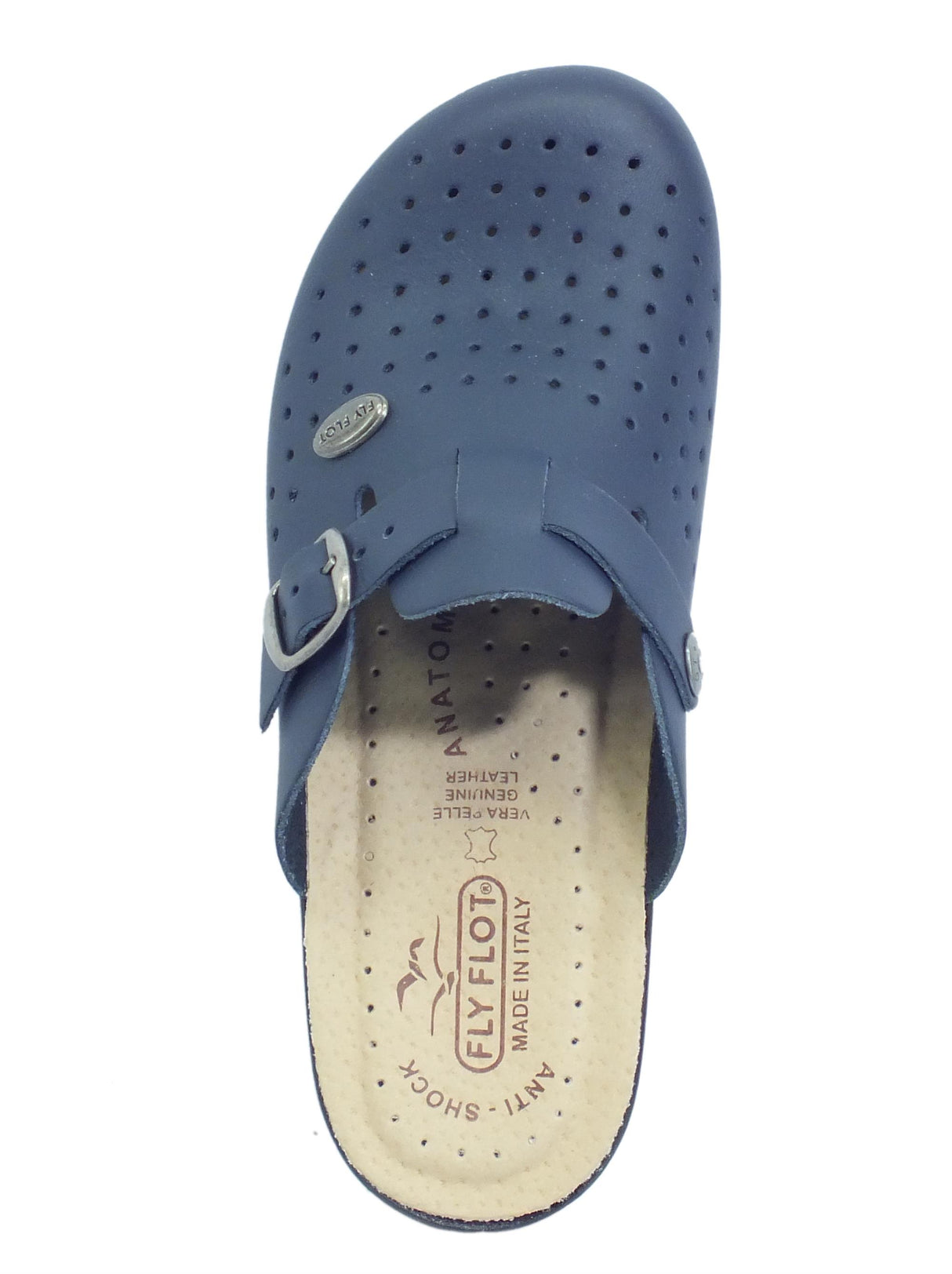 FlyFlot Fly Flot 63 465 BE Blu Pantofole in pelle per Donna sottopiede anti-shock Blu