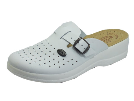 FlyFlot Fly Flot 63 465 BE Bianco Pantofole in pelle per Donna sottopiede anti-shock Bianco