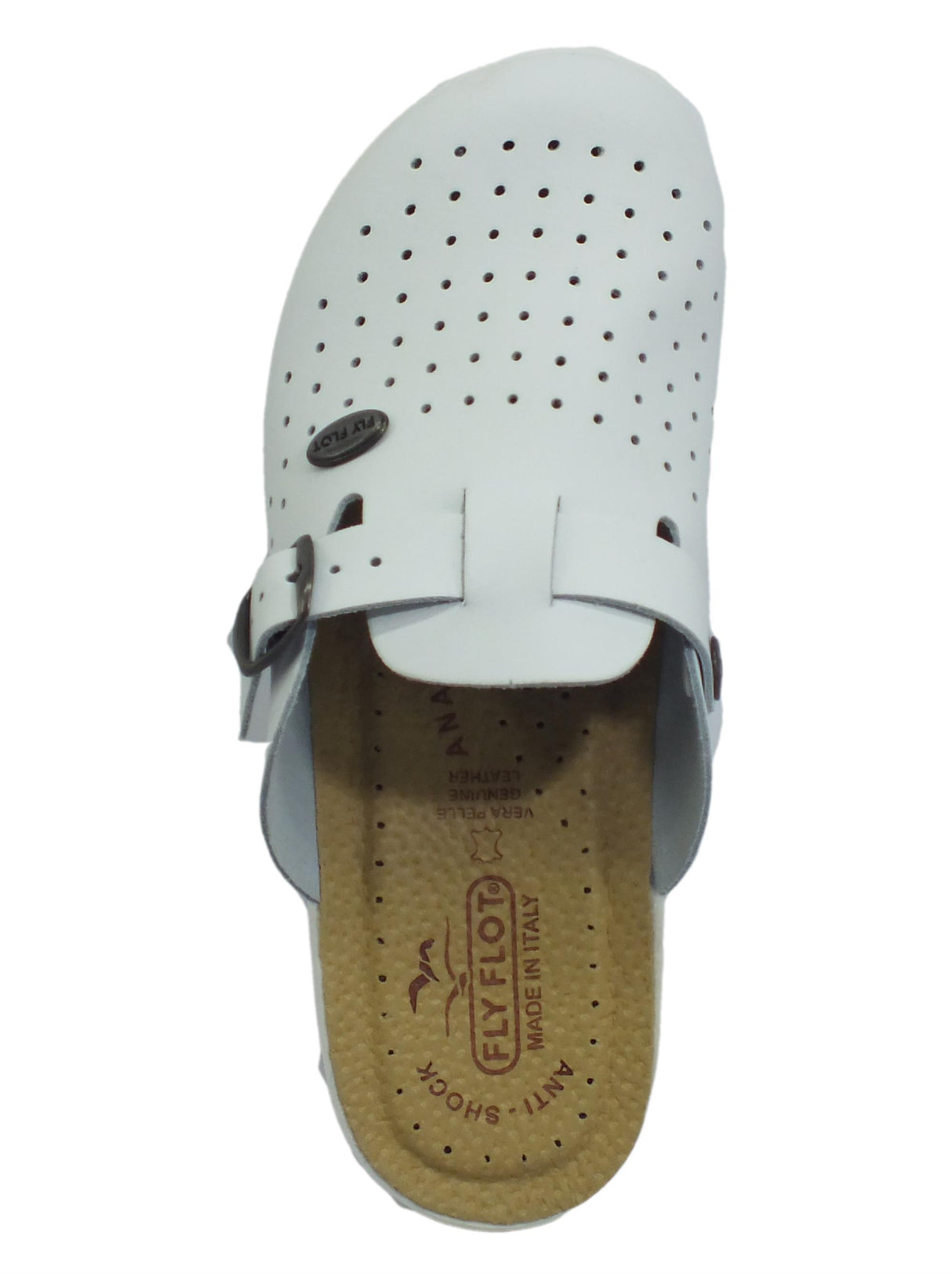 FlyFlot Fly Flot 63 465 BE Bianco Pantofole in pelle per Donna sottopiede anti-shock Bianco