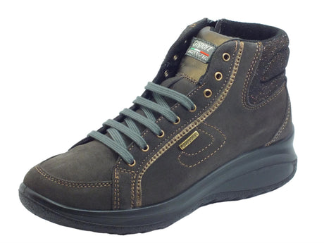 Grisport Grisport Active 5222VV Piombo Vesuvio Tronchetti per Donna in Nabuk con zeppa media antistatica Piombo Vesuvio