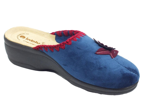 InBlu InBlu BJ00110 Blu Pantofole per Donna in tessuto fantasia fiore Blu