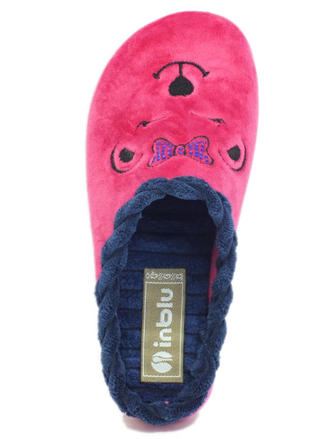 InBlu InBlu EC000064 Fuxia Pantofole per Donna in tessuto fantasia orsetto Fuxia