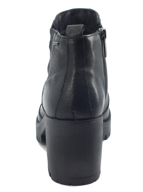 Igi&Co Igi&Co 6160700 Capra Tamponata Nero Tronchetti con tacco per Donna con lampo ed elastico Nero