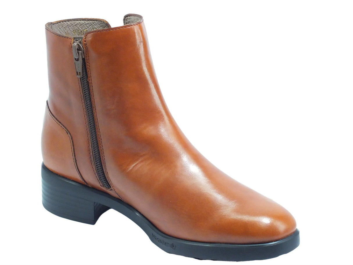 Wonders Wonders D-9302 Oregon Conac Stivaletto con tacco basso per Donna in pelle Conac