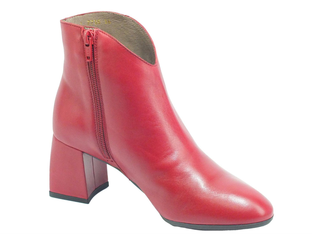 Wonders Wonders I-7735 ISEO I Rubi Tronchetti accollati con tacco alto per Donna in pelle Rubi