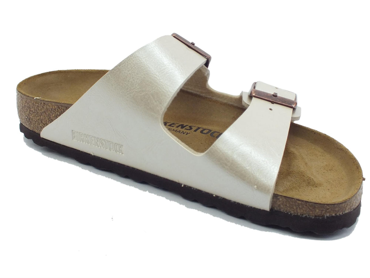 Birkenstock Birkenstock Arizona BS Graceful Pearl White Sandali Donna in sintetico bianco satinato Pearl White
