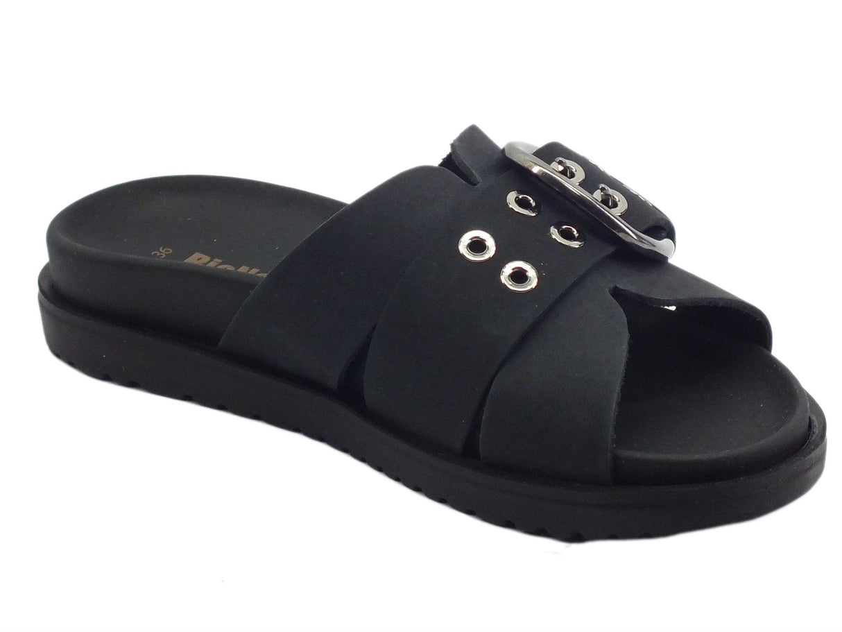 BioNatura BioNatura 92A2140 Nabner Nabuk Nero Sandali ciabatte per Donna nero