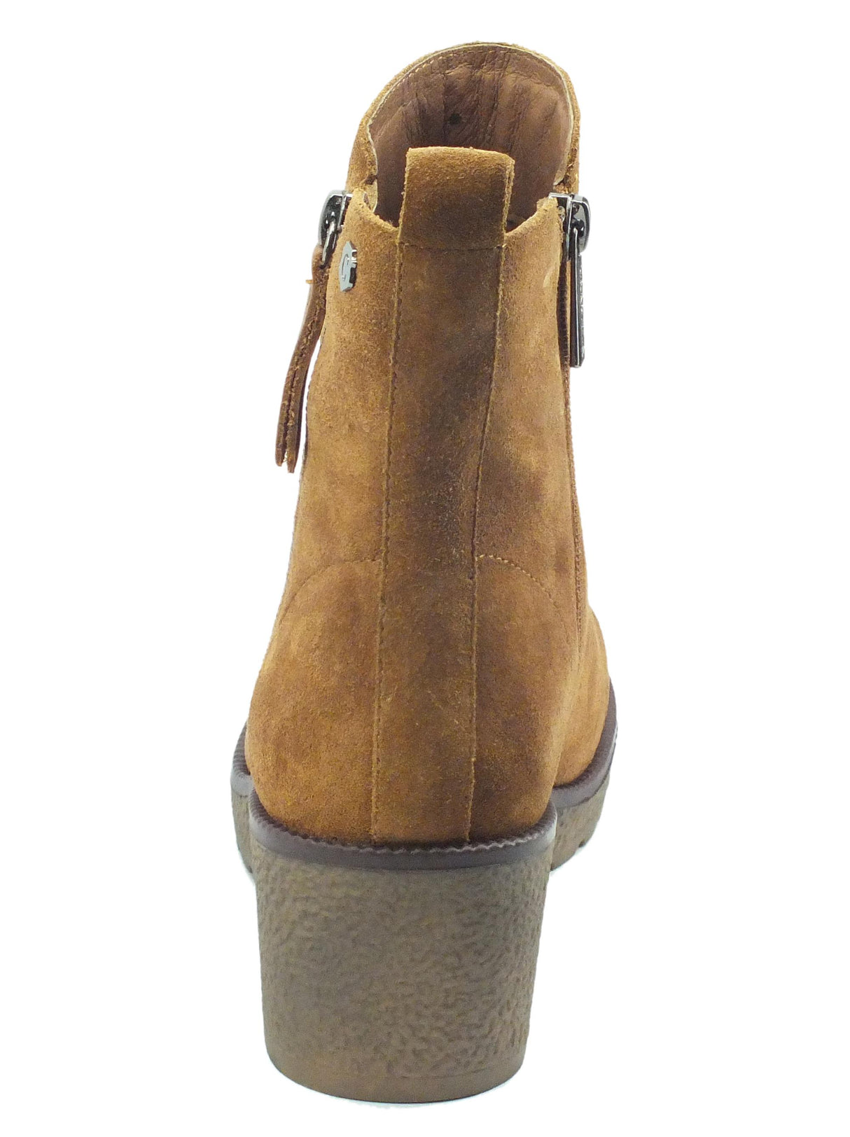 Carmela Carmela 68087 Camel Tronchetti per Donna in camoscio con zeppa media Camel