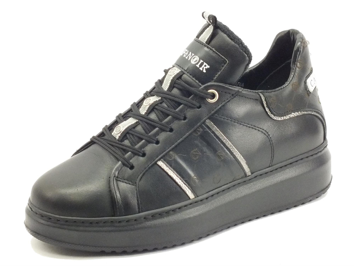 CafèNoir CafèNOIR DE1411 Nero Sneakers per Donna in pelle zeppa media Nero