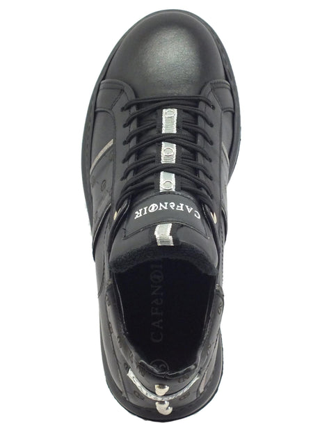 CafèNoir CafèNOIR DE1411 Nero Sneakers per Donna in pelle zeppa media Nero