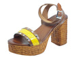 Cinzia Soft Cinzia Soft CB85389K Giallo Sandali per Donna in pelle tacco alto effetto vimini Giallo