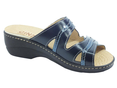 Cinzia Soft Cinzia Soft IAEH5PY Bleu Sandali per Donna doppio stretch sottopiede in pelle blu