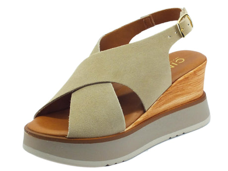 Cinzia Soft Cinzia Soft ME3169 Beige Sandali per donna con zeppa alta effetto legno Beige