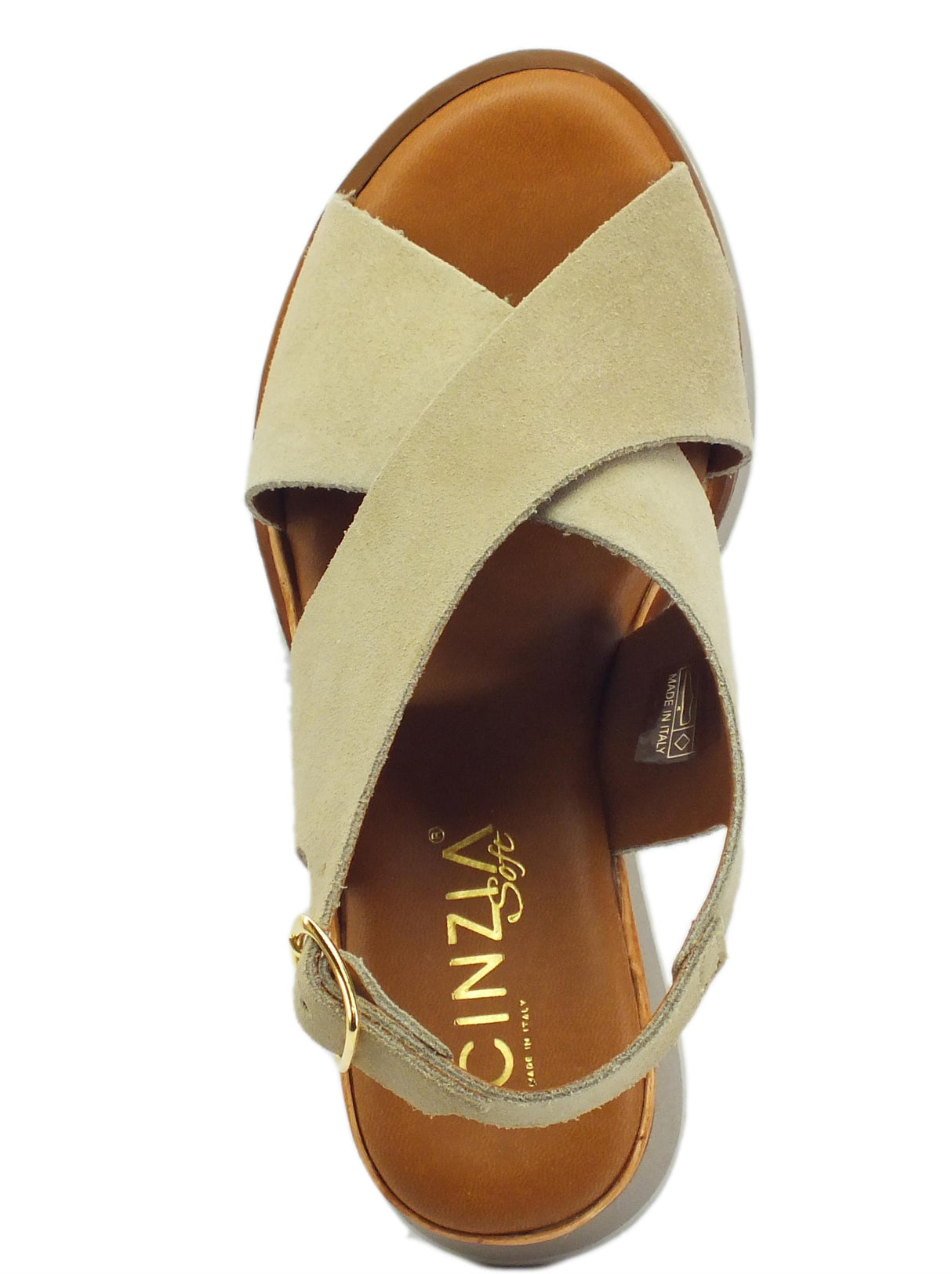 Cinzia Soft Cinzia Soft ME3169 Beige Sandali per donna con zeppa alta effetto legno Beige