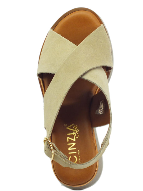 Cinzia Soft Cinzia Soft ME3169 Beige Sandali per donna con zeppa alta effetto legno Beige