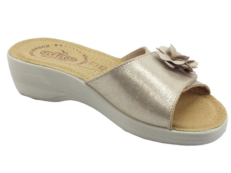 Fly Flot Fly Flot T5 B22 6E Beige Ciabatte per donna sottopiede anatomico in pelle Beige