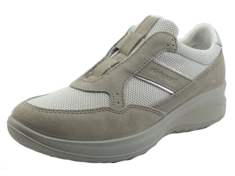 Grisport Grisport 5232VV Cemento Vesuvio Slip-On Donna in scamosciato e tessuto beige Cemento Vesuvio