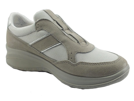 Grisport Grisport 5232VV Cemento Vesuvio Slip-On Donna in scamosciato e tessuto beige Cemento Vesuvio