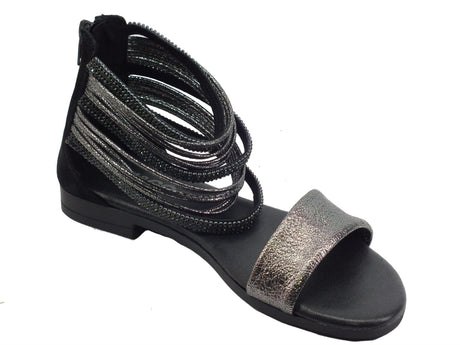 Igi&Co Igi&Co 1679700 Scamosciato Laminato Nero Sandali per Donna tacco basso con anelli Nero