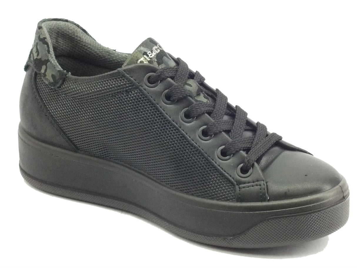 Igi&Co Igi&Co 8172500 Nappa Soft Nero Sneakers Donna in pelle e tessuto nero