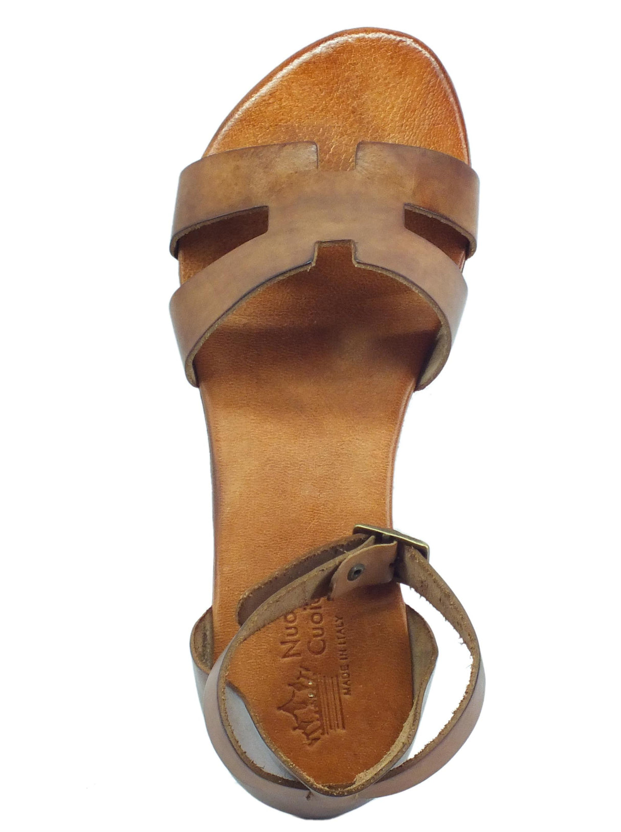 Nuova Cuoieria Nuova Cuoieria B53-49 Bruno Sandali artigianali con fibietta per donna in pelle tacco basso Bruno
