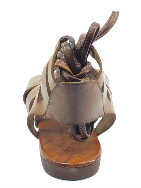 Nuova Cuoieria Nuova Cuoieria E168-49 Bruno Sandali artigianali donna allaccio alla schiava pelle tacco basso Bruno