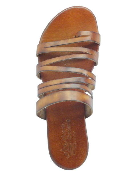 Nuova Cuoieria Nuova Cuoieria Y220-49 Bruno Sandali artigianali infra-alluce donna pelle marrone tacco basso Bruno