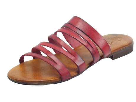 Nuova Cuoieria Nuova Cuoieria Y225-49 Rosso Sandali Artigianali per donna in pelle tacco basso Rosso