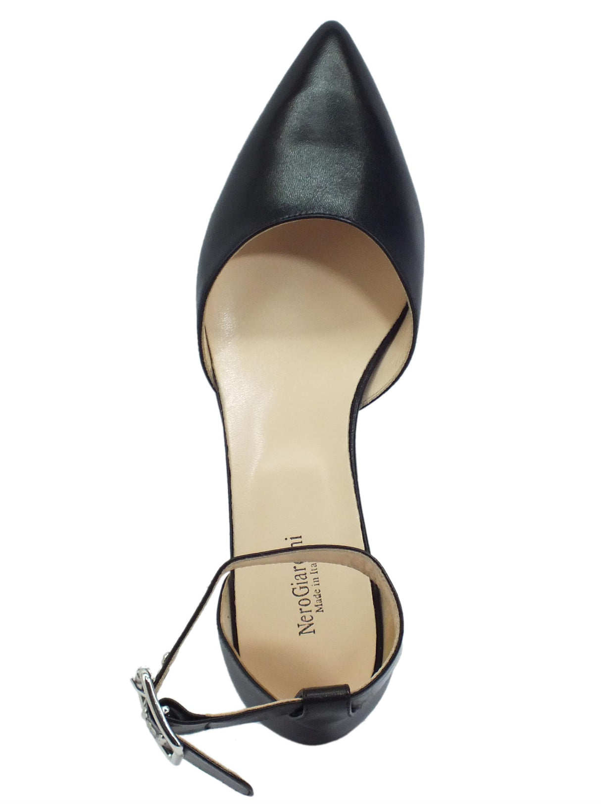 Nero Giardini NeroGiardini E115450DE Nappa Nero Decoltè a punta per Donna in pelle tacco basso Nero