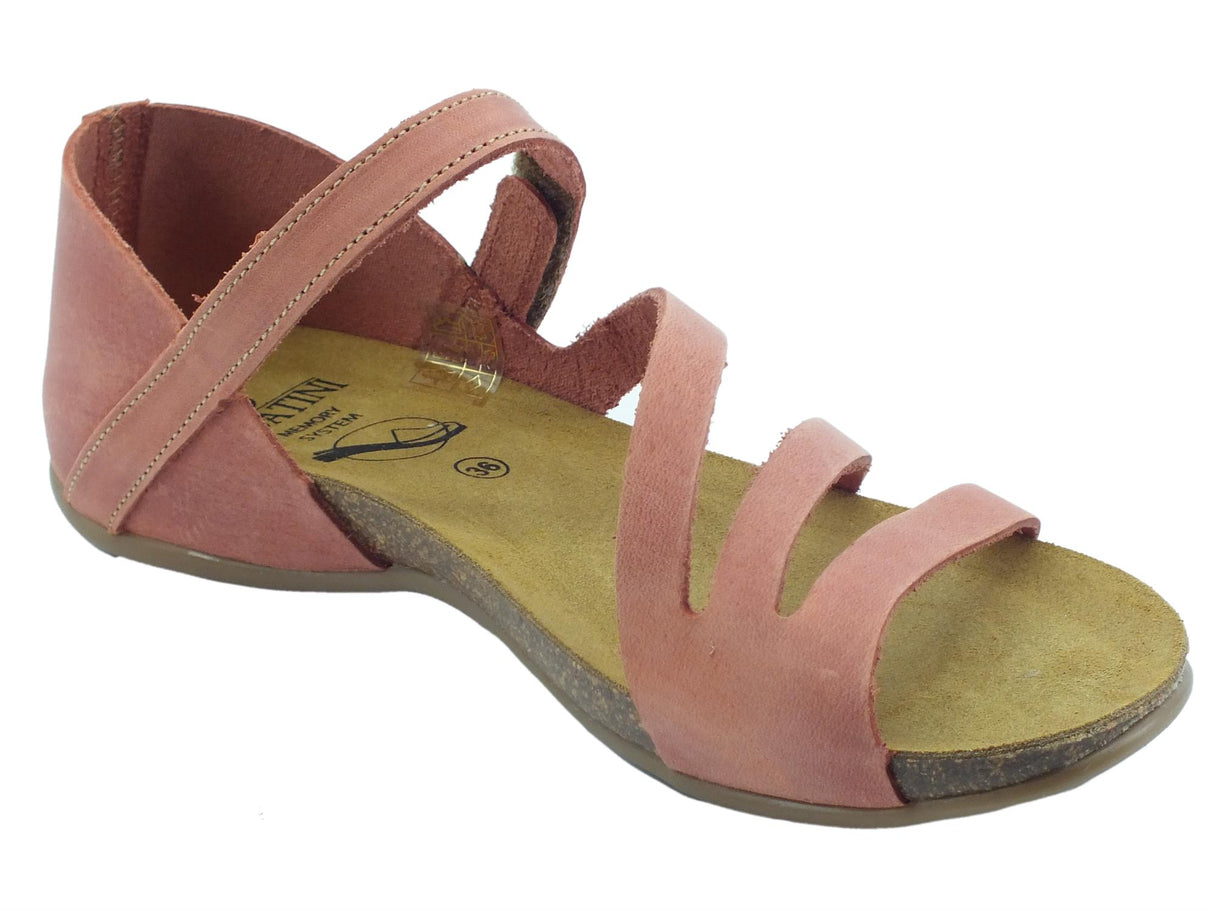 Sabatini Sabatini 4605 Crazy Cotto Sandali con zeppa bassa per Donna in nabuk rosa chiusura stretch Cotto