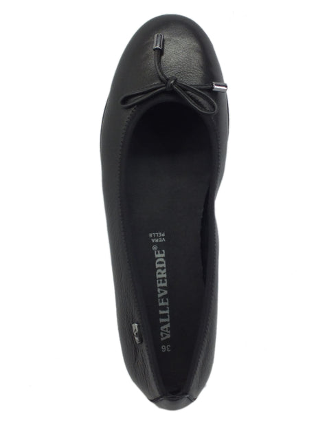 Valleverde ValleverdeVS10100 Nappa Nera Ballerine per donna in pelle nero