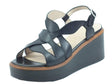 Wonders Wonders D9404 Pergamena Negro Sandali con Zeppa per Donna in pelle nera Negro