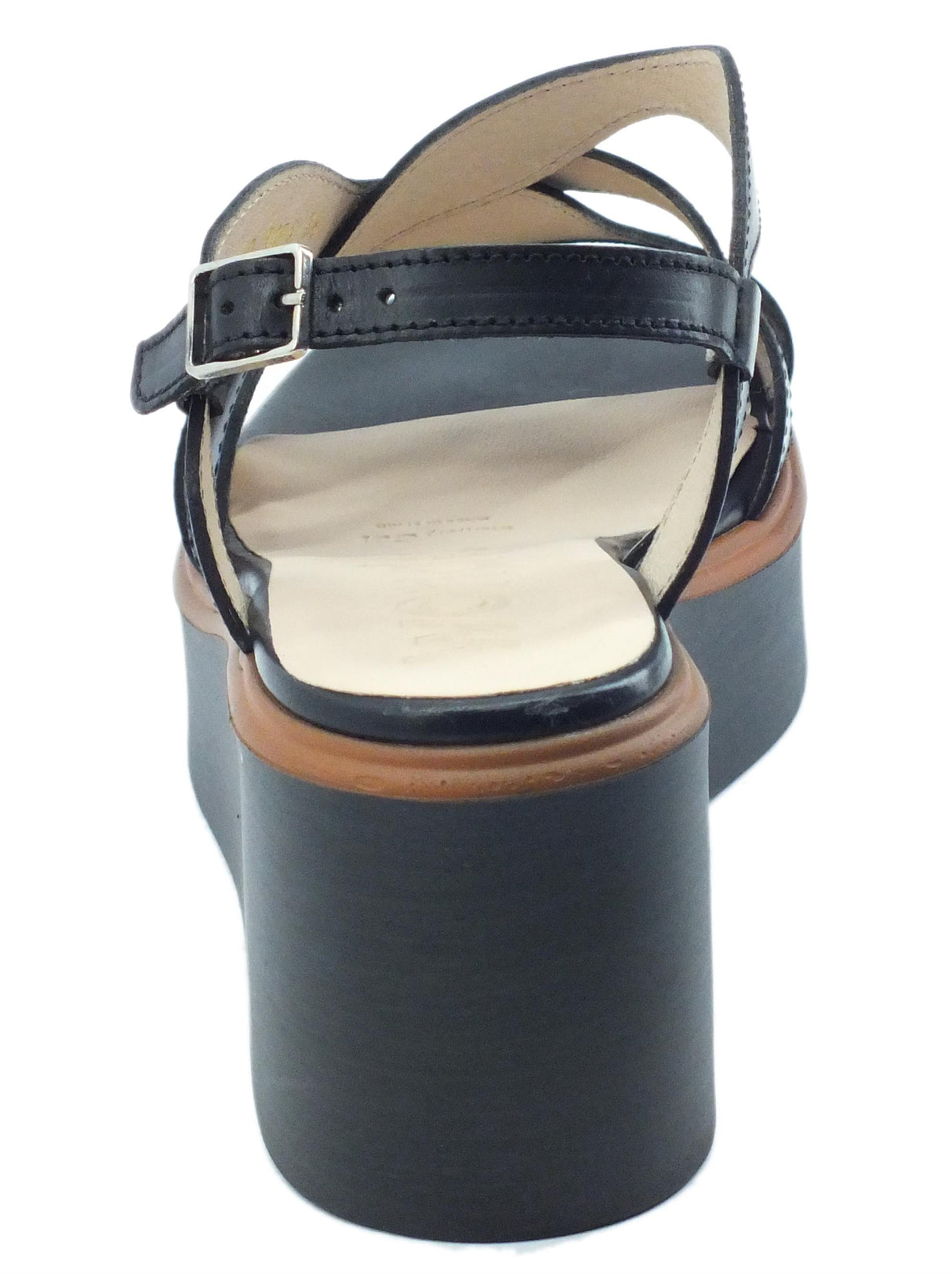 Wonders Wonders D9404 Pergamena Negro Sandali con Zeppa per Donna in pelle nera Negro