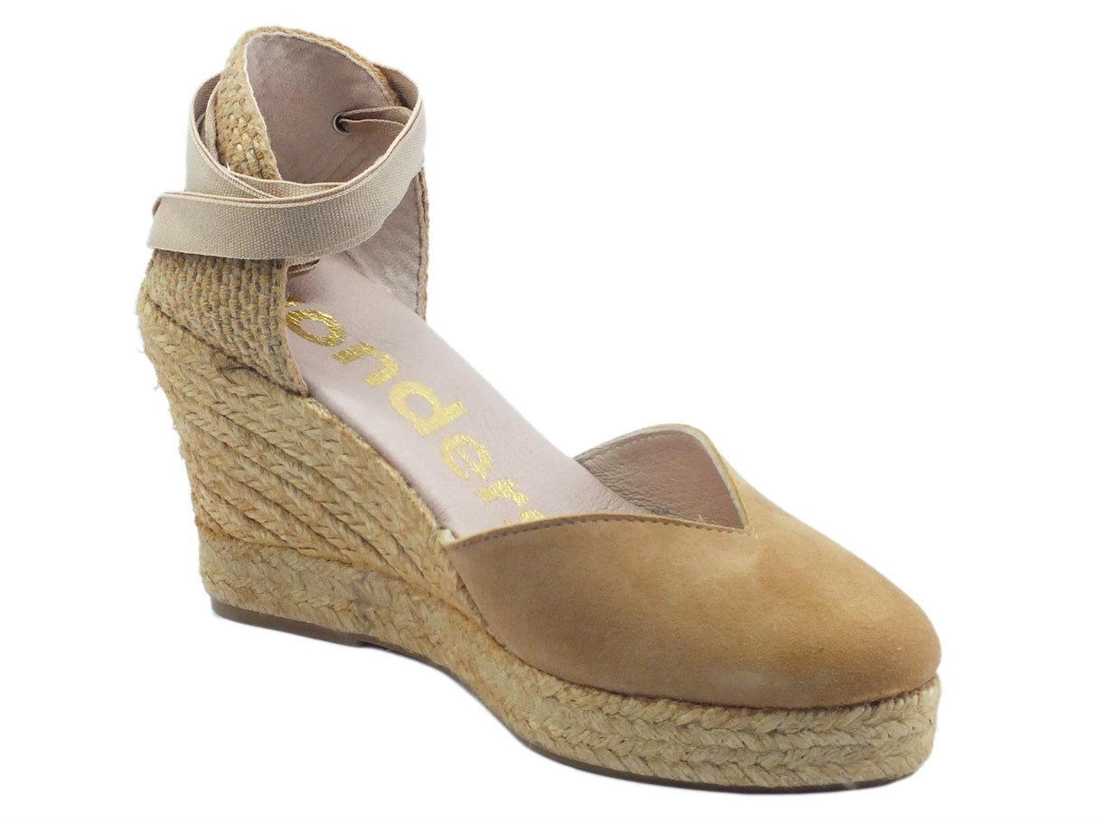 Wonders Wonders YHVE02 Ante V Sand Campesine per Donna in nabuk sabbia zeppa in corda alta Sabbia