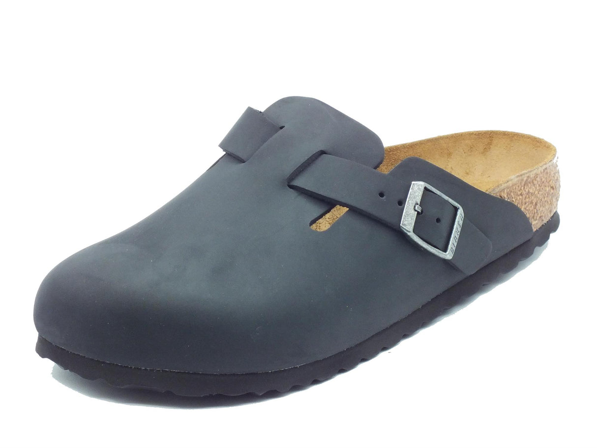 Birkenstock Birkenstock Boston BS Black Sabot per Donna in pelle ingrassata nera Black