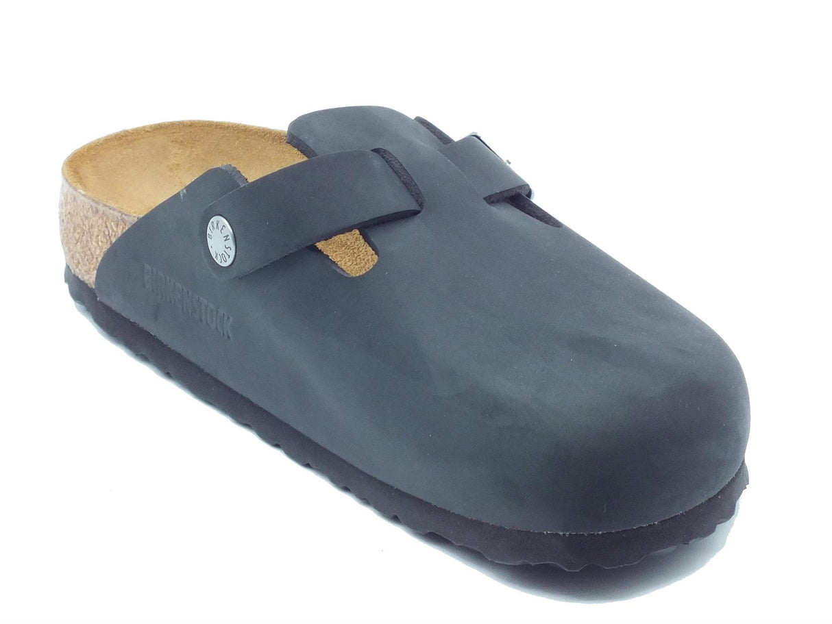 Birkenstock Birkenstock Boston BS Black Sabot per Donna in pelle ingrassata nera Black