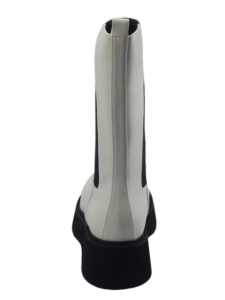 CafèNoir CAFèNOIR FL9040 Bianco Stivali per Donna in ecopelle doppio elastico laterale Bianco