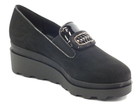 Cinzia Soft Cinzia Soft IAB854028 Nero Mocassini eleganti per Donna in ecocamoscio con zeppa Nero