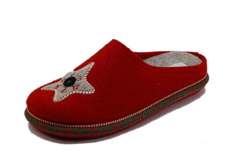 Cinzia Soft Cinzia Soft EC04800 Rojo Topo Pantofole per Donna in lana cotta rossa con stella Rojo Topo