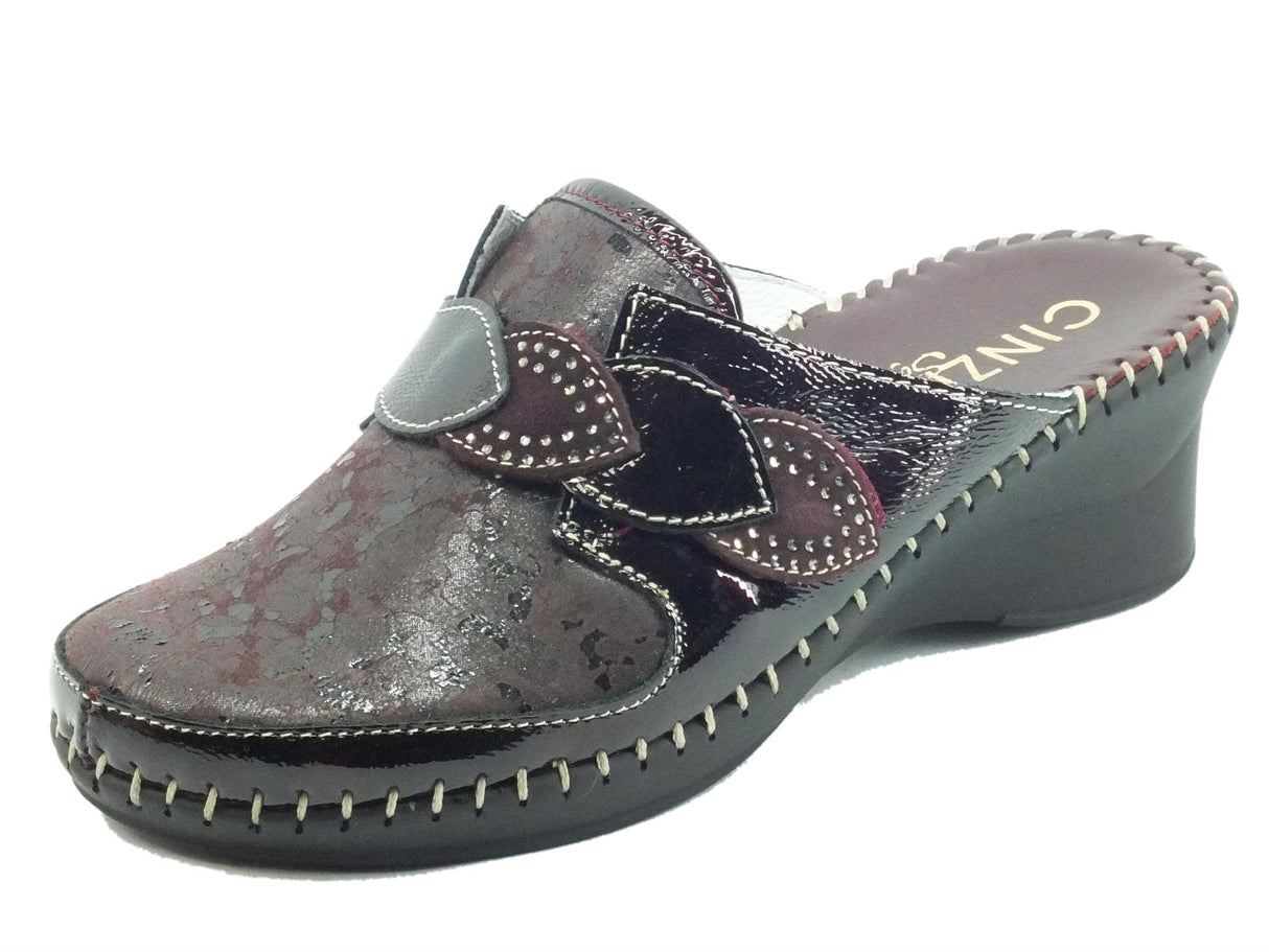 Cinzia Soft Cinzia Soft IM40143G Bordò Pantofole per Donna in pelle e tessuto fondo anti-shock Bordò
