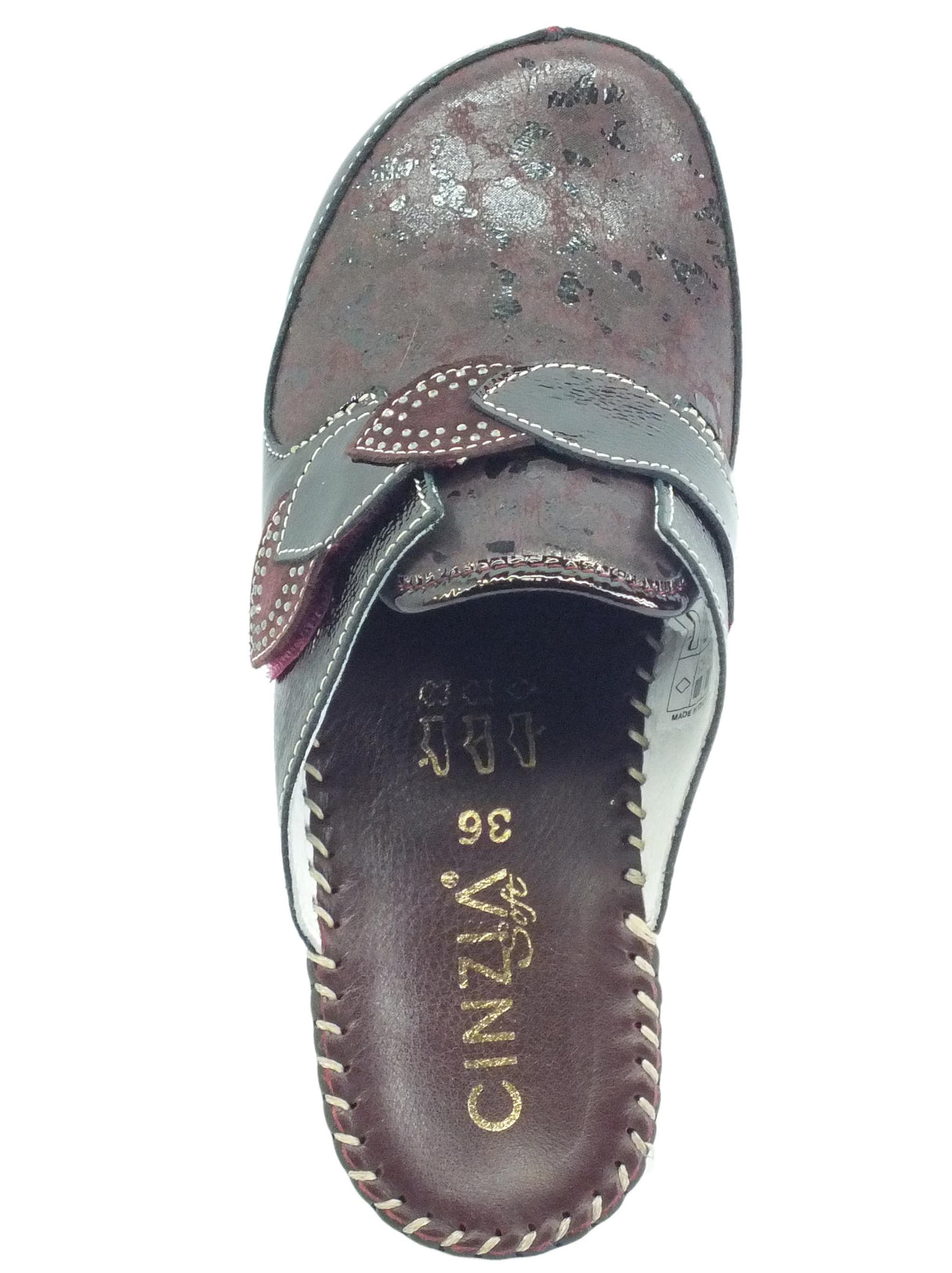 Cinzia Soft Cinzia Soft IM40143G Bordò Pantofole per Donna in pelle e tessuto fondo anti-shock Bordò