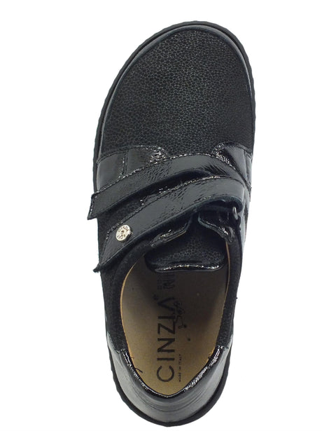 Cinzia Soft Cinzia Soft IM54018MVV Nero Scarpe Confort per Donna pelle tessuto elasticizzato chiusura strappo Nero