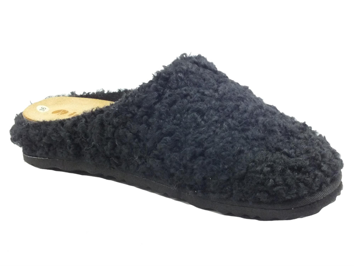 InBlu InBlu CS000033 Nero Pantofole per Donna in ecolana con sottpiede in pelle Nero