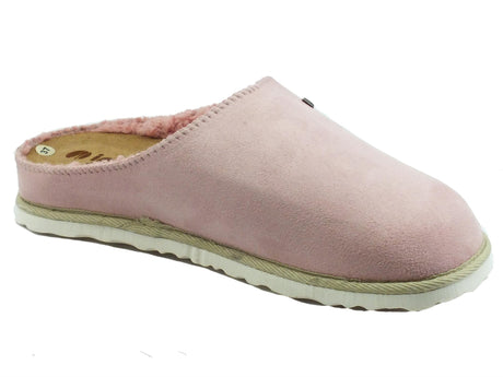 InBlu InBlu CS000034 Rosa Pantofole per Donna in tessuto con fodera in lana sottopiede in nabuk Rosa