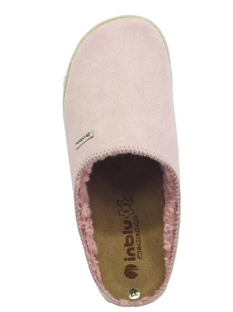 InBlu InBlu CS000034 Rosa Pantofole per Donna in tessuto con fodera in lana sottopiede in nabuk Rosa
